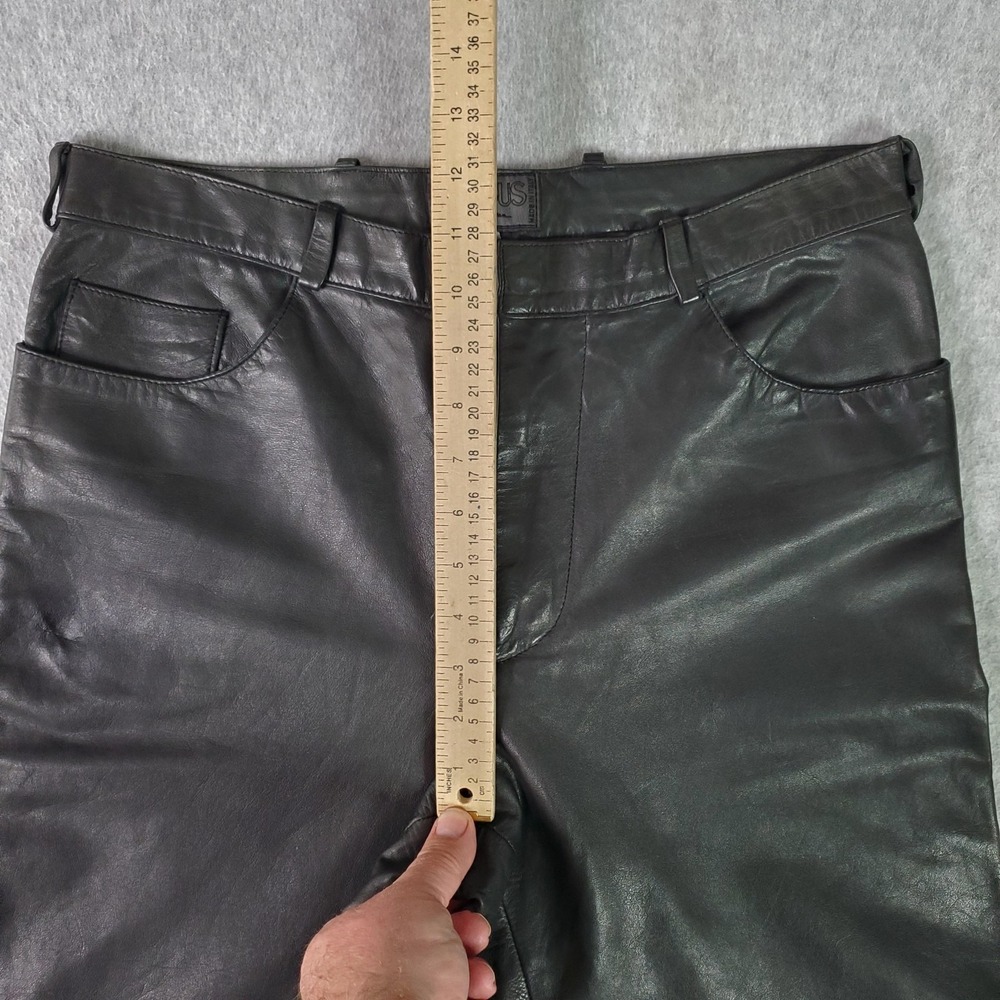 Vintage Versus Gianni Versace Leather Pants Fits 32x29 (Tag Sz 34) Black Italy - Picture 10 of 16